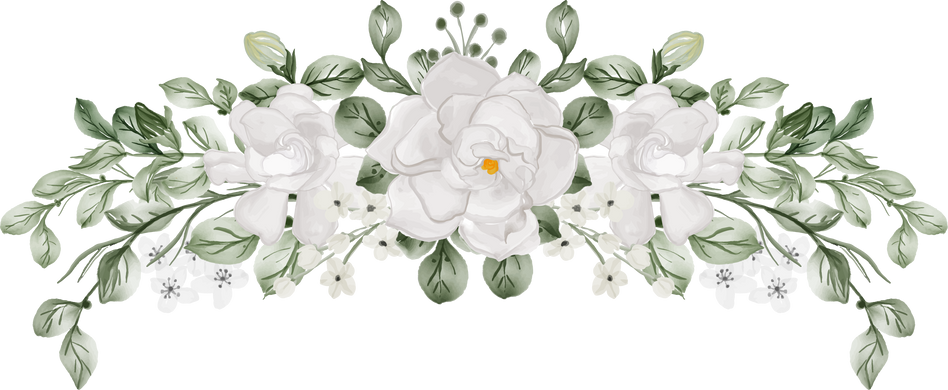 flower arrangement of Gardenia white watercolor illustration