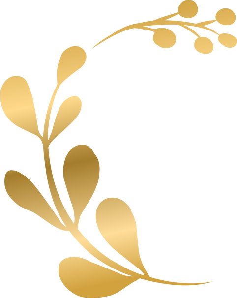 Golden Floral Foliage Branch