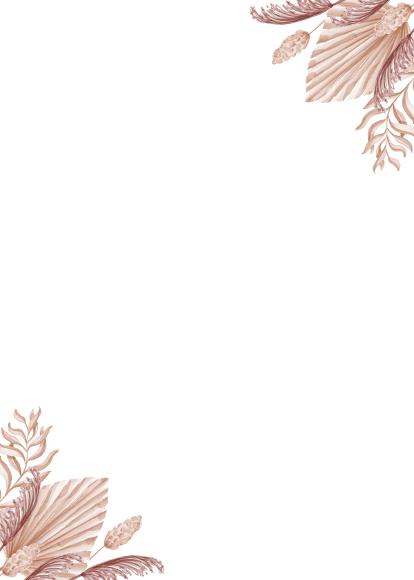 Rose and leaf dried frame background